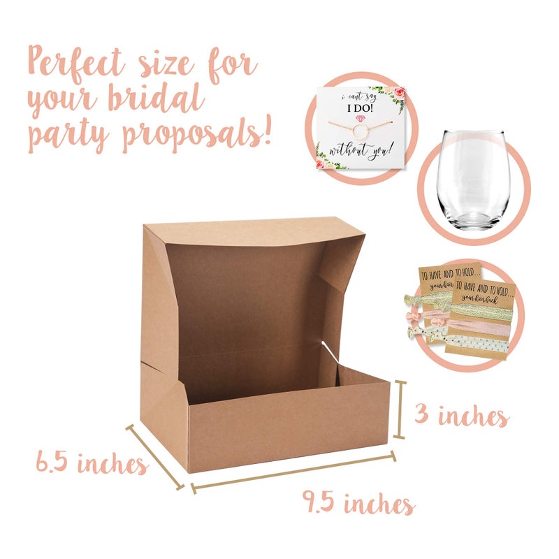 Pop Fizz Designs Bridesmaid Proposal Box Set I 6 Pack I 1 Maid of Honor Proposal Box and 5 Will You be My Bridesmaid Boxes I Kraft Bridesmaid Boxes for Bridesmaid Gifts - Image 5